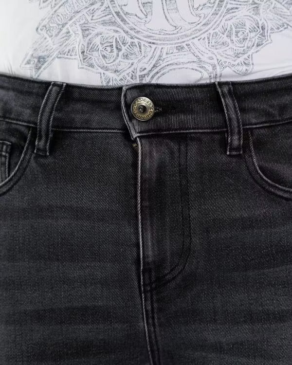 ROKKERTECH High Waist Dame Grå L32 Rokker