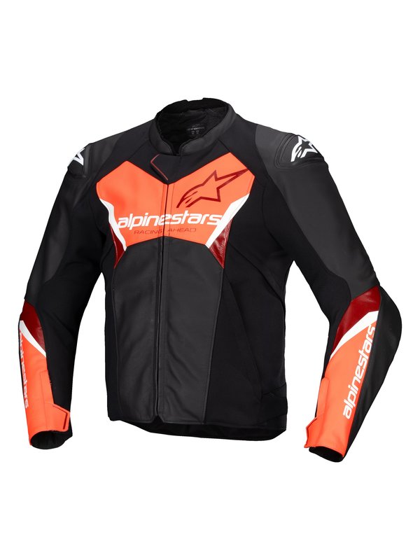 ALPINESTARS Læder Jakke Faster v3 Sort/Rød Fluo Sort/Rød Alpinestars