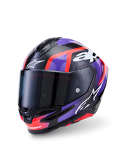 Alpinestars Supertech R7 Lumen Design Lilla Rød MC Hjelm