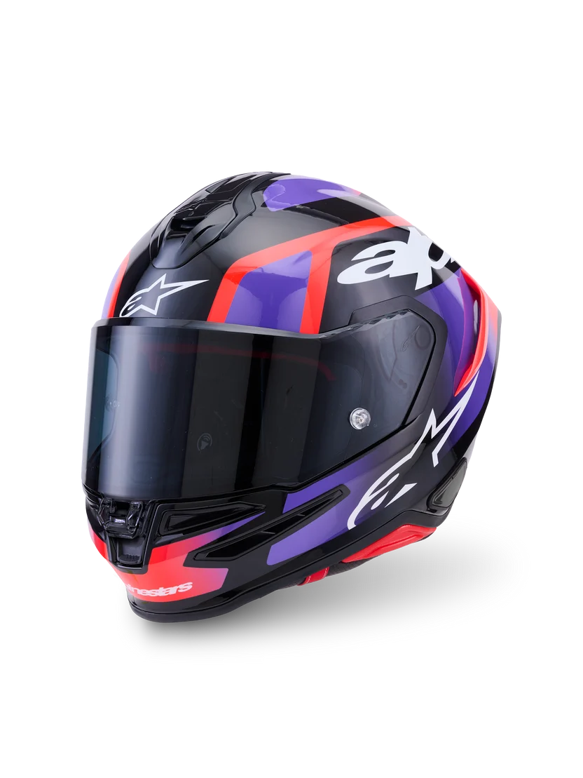 Alpinestars Supertech R7 Lumen Design Lilla Rød MC Hjelm