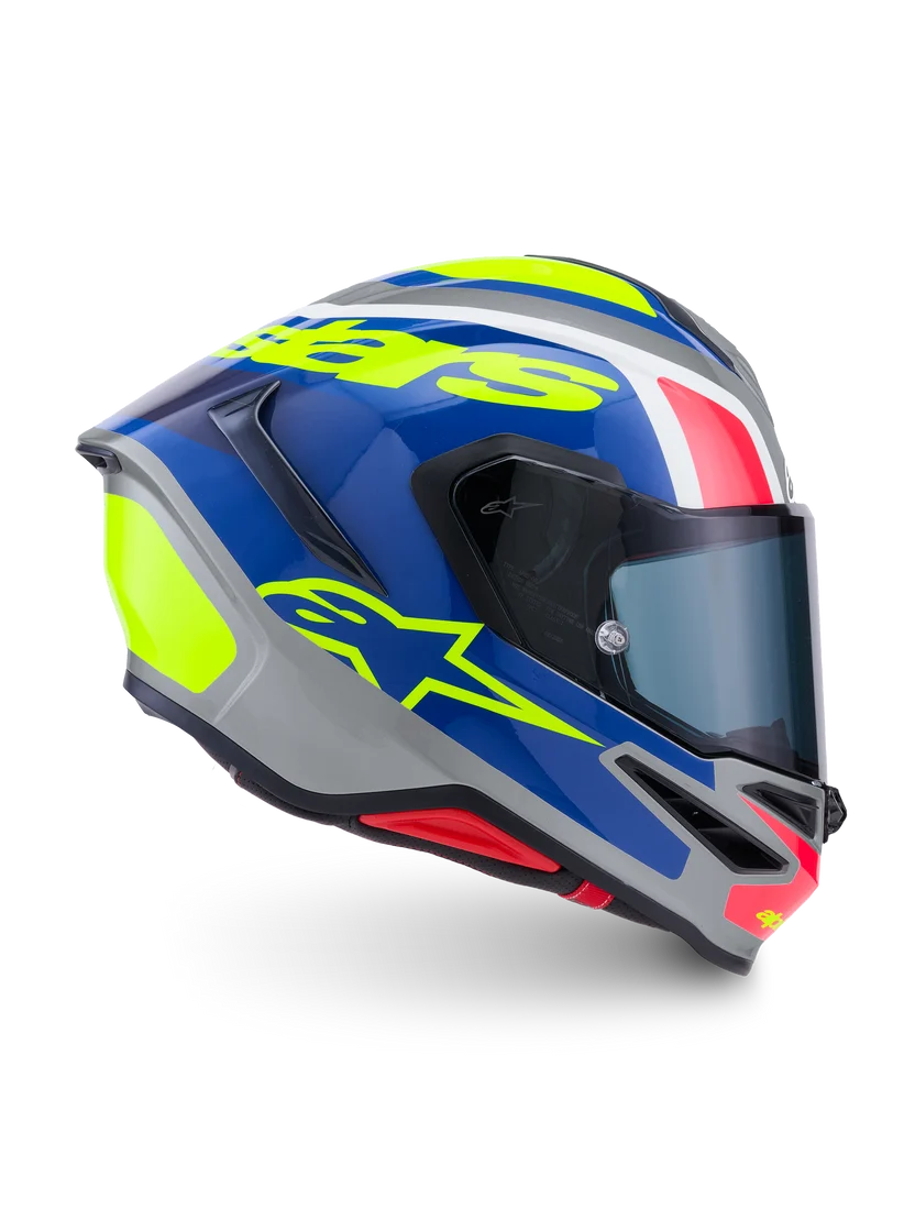Alpinestars Supertech R7 Lumen Design Sølv Fluo Gul MC Hjelm