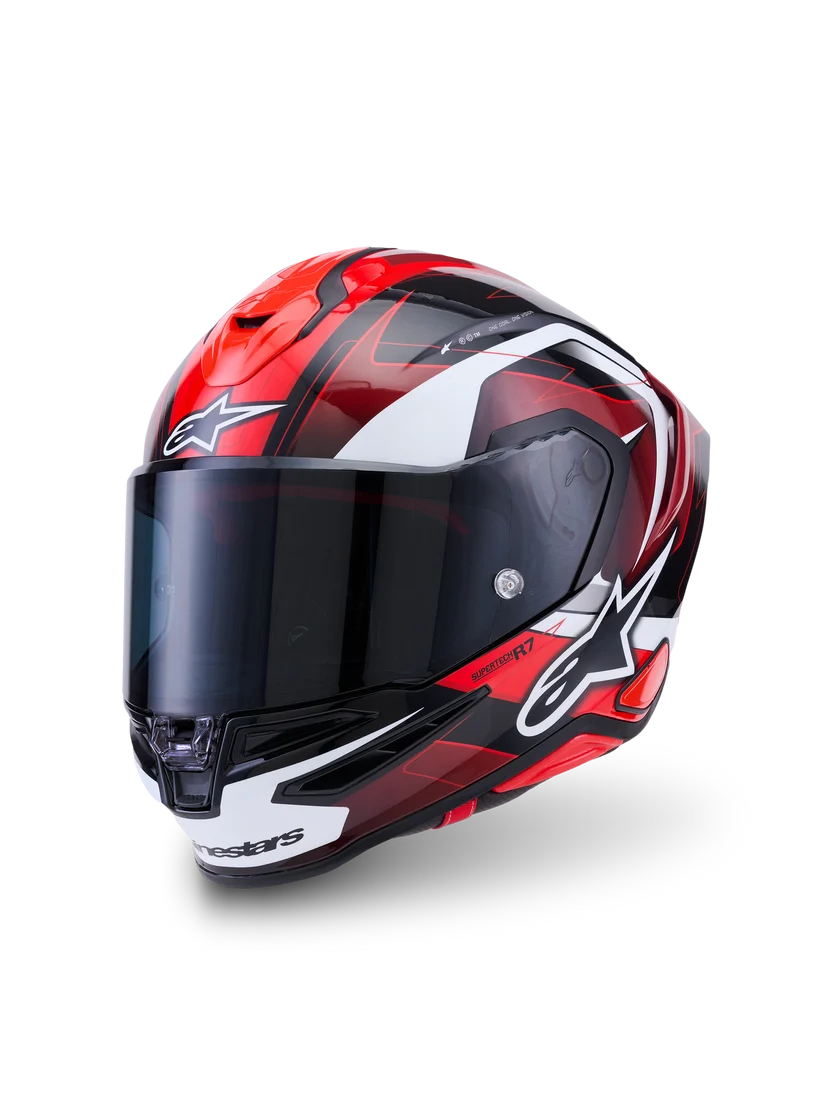 Alpinestars Superteceh R7 Kinetis Design Rød Hvid MC Hjelm
