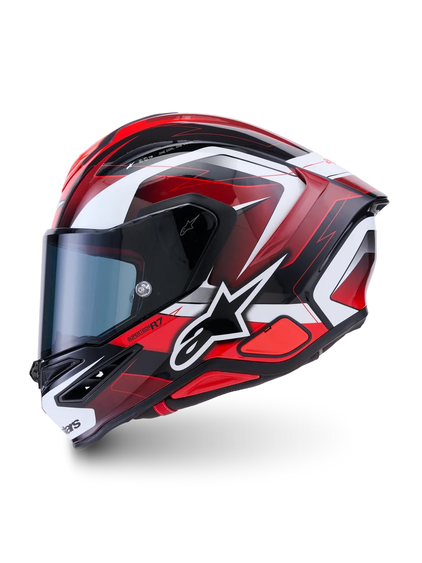Alpinestars Superteceh R7 Kinetis Design Rød Hvid MC Hjelm
