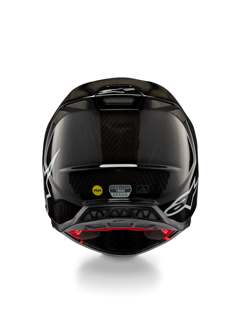 Alpinestars S-M10  Solid Glossy Carbon MX Cross Hjelm