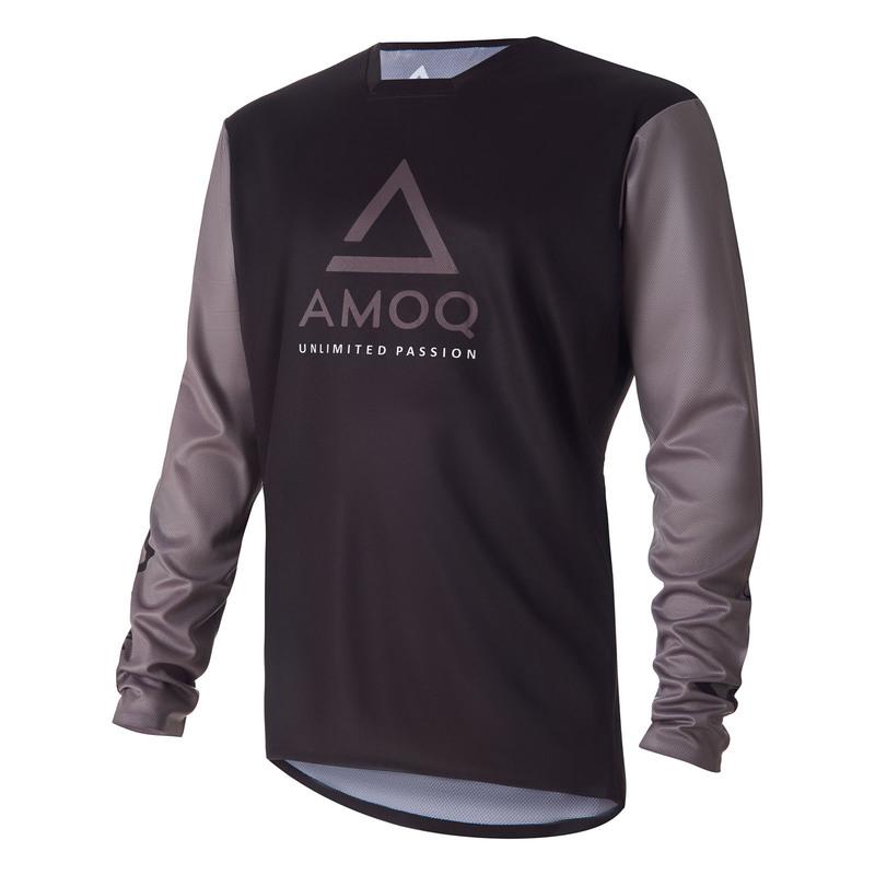 AMOQ Ascent Comp crosstrøje i sort og grå set forfra