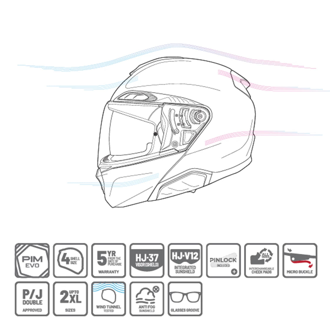 HJC RPHA91 Blat MC7 Flip-up Hjelm